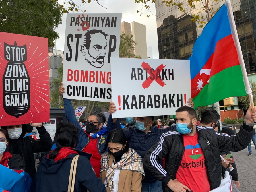  Une manifestation a eu lieu devant le siège de l'ONU pour protester contre l'agression arménienne envers l'Azerbaïdjan