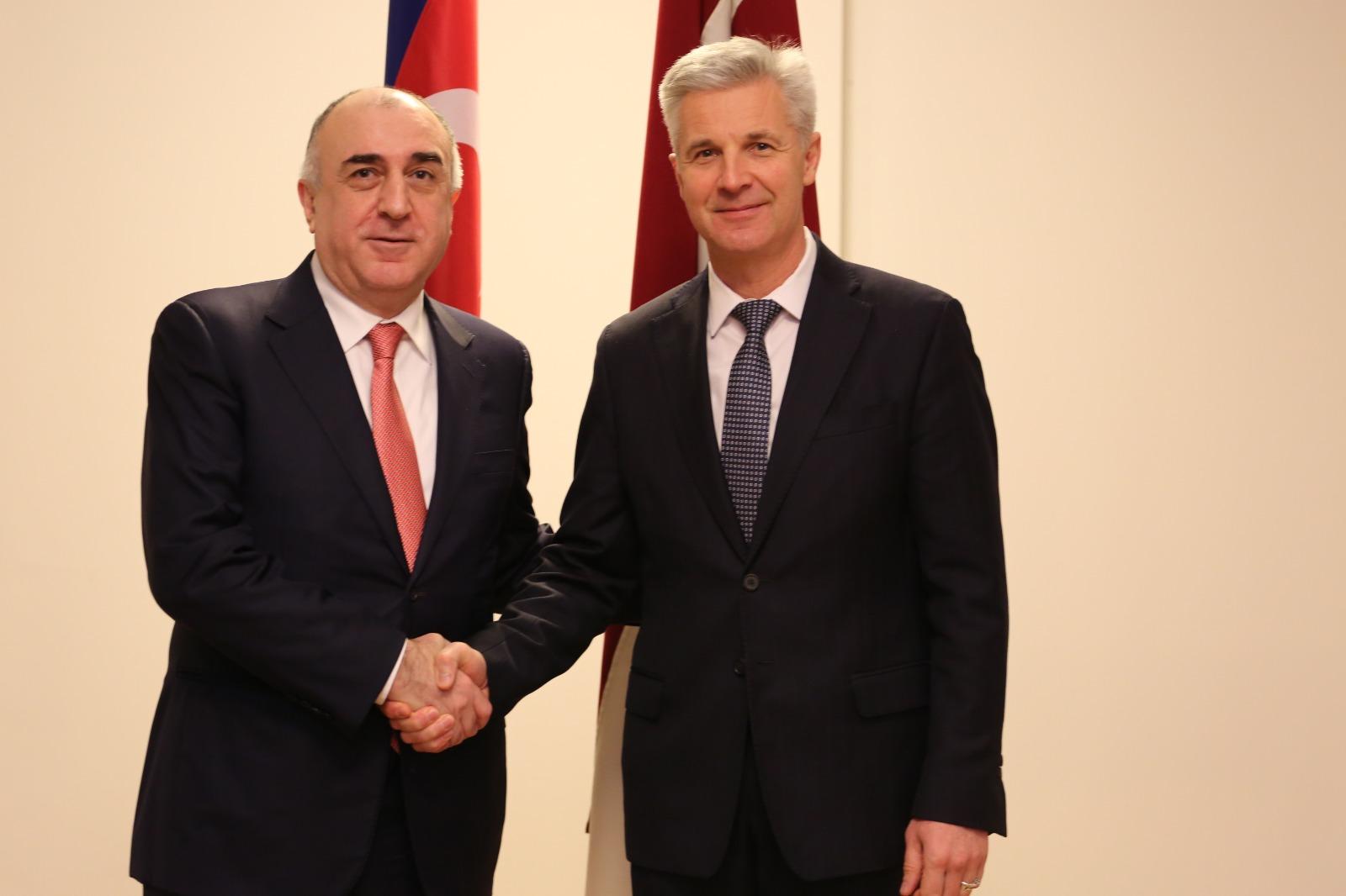 Azerbaijani FM meets with Minister of Defense of Latvia