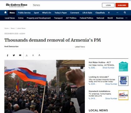 The Canberra Times: Thousands demand removal of Armenia's PM