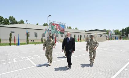 Azerbaijani president visits military unit in Aghdam