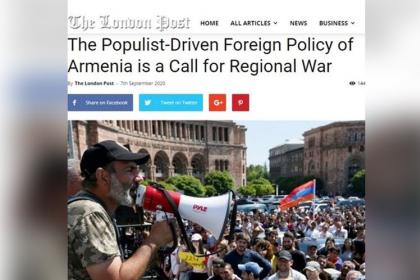 “The London Post”: Ermənistanın populist xarici siyasəti regional müharibəyə çağırışdır
