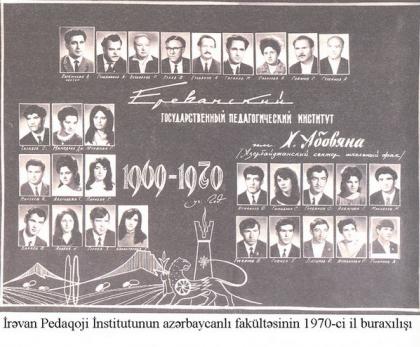 Les diplômés de la faculté d’‘Azerbaïdjan de l’‘Institut pédagogique d’‘Irevan,  1970
