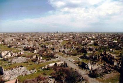 Aghdam. Ville entièrement détruite par les Arméniens
