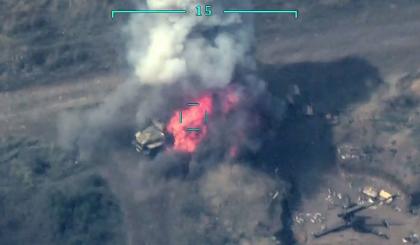 Several more enemy military vehicles were destroyed