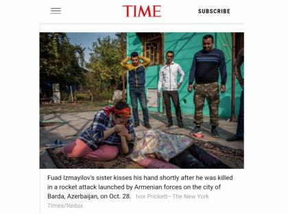 Parmi les 100 photos les plus influentes de 2020 sélectionnées par le Time figure une photo de Berdé, frappée par une attaque arménienne