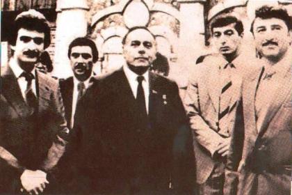 Общенациональный лидер Г. Алиев и президент Ильхам Алиев в Шуше. Начало 80-х годов.
