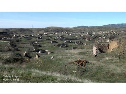 Azerbaijan shows footage from Khorovlu village of Jabrayil district