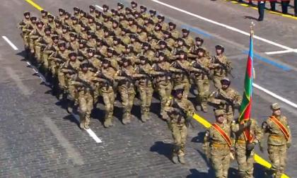Azerbaijani servicemen take part in military parade in Moscow