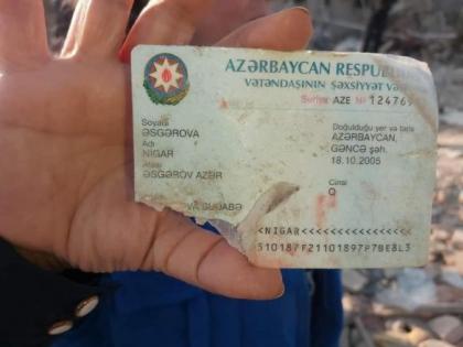 Среди развалин в Гяндже нашли паспорт подростка Нигяр Аскеровой