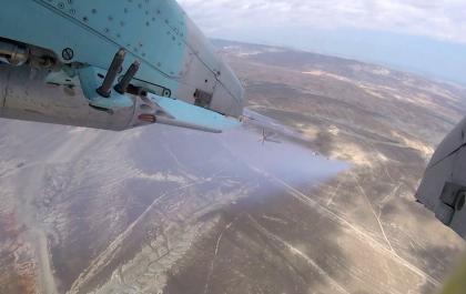 Azerbaijan Air Force aircraft conducts live-fire flight-tactical exercises