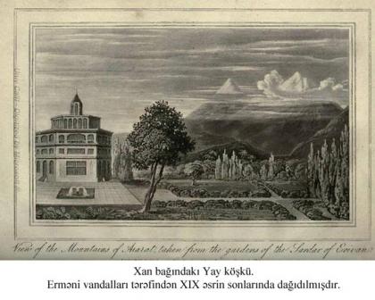 Summer Pavilion in Irevan khan’s garden.  It was destroyed by Armenians at the end of XIX century