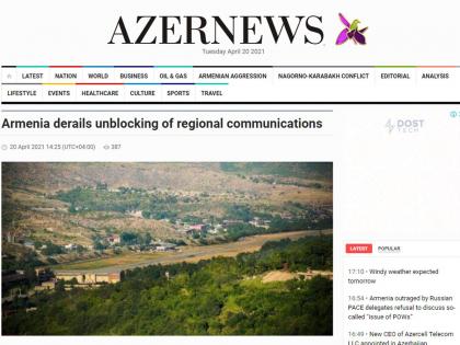 Armenia doesn't comply with clause of Nov.10 statement on restoration of economic and transport ties – Azernews