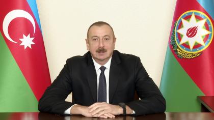 Президент Ильхам Алиев поздравил азербайджанский народ с освобождением Лачина от оккупации